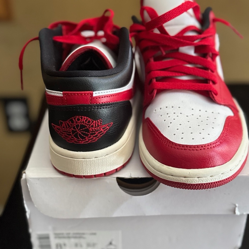 Jordan Red and Black Women's Sneakers - Picture 3 of 9